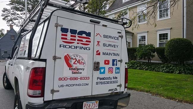 US Roofing pickup truck
